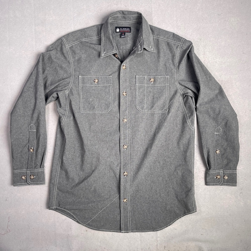 Alaskan Hardgear Work Shirt Heavyweight Button Up‎ Gray Medium